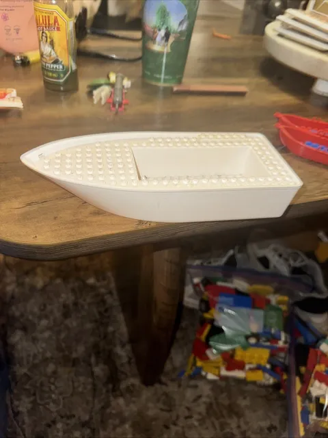 Vintage LEGO Boat Part Piece White 8.5” x 3.25” x 1.50” Ship Water Ocean Set