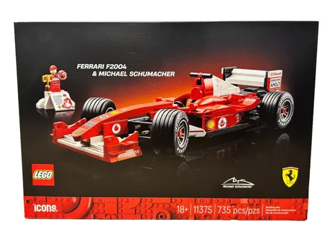 Lego Icons Ferrari F2004 & Michael Schumacher Car Building Set - 11375 - NEW!