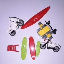LEGO Bulk Lot Vehicle Parts 2 Motorcycles Multicolor Kayak Accessories