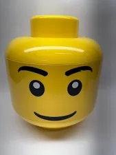 Yellow Lego Large Head Storage Sort Store Case Container Carrying