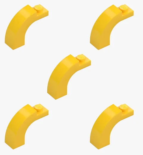 5 New LEGO Yellow 1x3x2 Curved Top Arch Bricks round rounded 92903 64652261