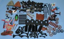 LEGO Castle Lot~Spears,Flags,Panels,Arches,Slopes,Wagon Wheels,Gate