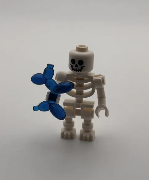 LEGO Skeleton Minifigure w/ Blue Balloon Dog Halloween Custom MOC Figure New Fig