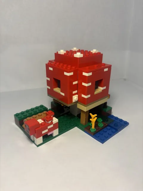 LEGO Minecraft 21179 Mushroom House INCOMPLETE No Minifigures Missing Tree & Wal