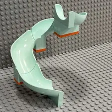 Lego Playground Slide Curved 6x6x6 90 degrees 28387 : Light Aqua (4 Pack)