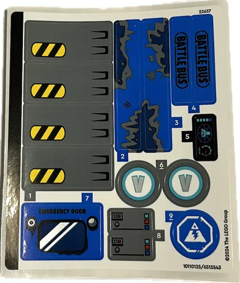 LEGO STICKER SHEET 77073 BATTLE BUS New from set