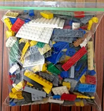 2 LBS LEGO Genuine Bulk Lot  No Minifigs Bricks & Plates Only Mixed Colors Sizes