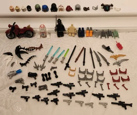LEGO Star Wars Ninjago & Other Minifigures Pieces Weapons & Misc Parts - 96 pcs