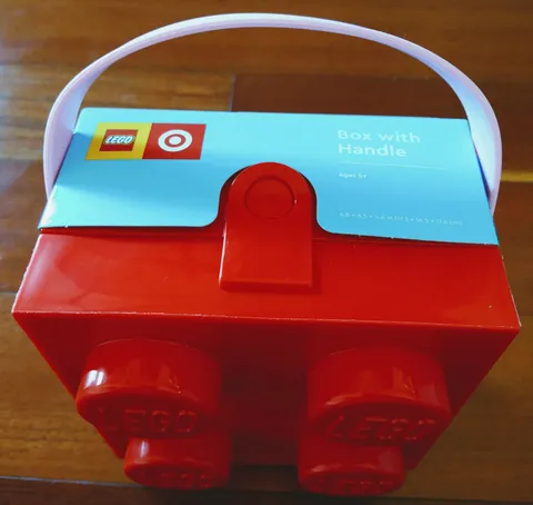 Lego X Target Red Brick Storage Box with Pink Handle Brand New Exclusive NWT
