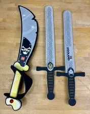 Lego Foam Swords Y2K Legoland Knights Lion Wolf + Pirate Cutlass Cosplay 2000s