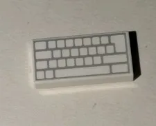 Lego White Tile 1x2 Computer Keyboard Blank Keys Pattern Piece Part 3069pb0856