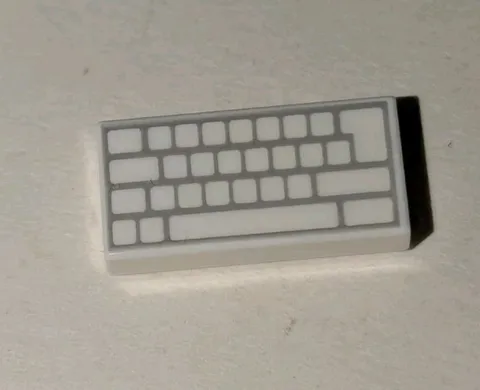 Lego White Tile 1x2 Computer Keyboard Blank Keys Pattern Piece Part 3069pb0856