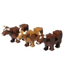 LEGO Brown & Nougat Cow Lot of 3 Minifigure Farm Figure Animal CITY Town Cattle