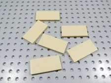 LEGO Lot of 6 Tan 2x4 Smooth Tiles Plates BC