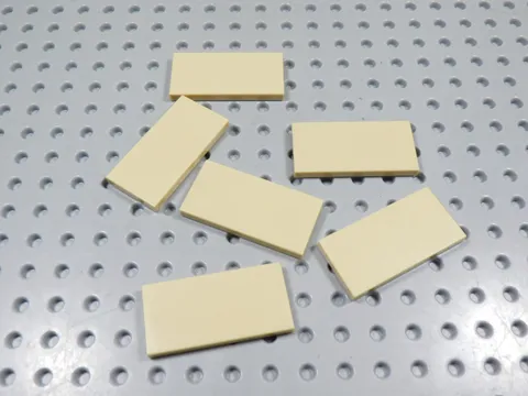 LEGO Lot of 6 Tan 2x4 Smooth Tiles Plates BC