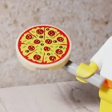 New LEGO Pizza Paddle Serving Platter Handle gray Food Pepperoni Olives Supreme