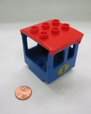 Lego Duplo Blue #1 Train Engineer's Cab Specialty Block Part Cockpit Red Top