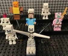LEGO Minecraft Minifigure Lot 8  Skeletons Steve Training Dummy Pigman Zombie