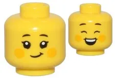 Lego 71045 New SPRITE Minifig HEAD Yellow Orange Cheeks Closed Eye/Open D204