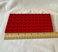 LEGO Red Plate 7 1/2 x 3 1/2 Studded Plastic Building Piece / Baseplate, 1 Piece