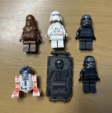 LEGO Star Wars Minifigure Lot Chewbacca R2-D2 Stormtrooper, 6 figs