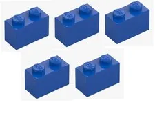 LEGO 5x Brick 1x2 Bright Blue Blue 3004 300423 Building Block New Basic Brick Brick