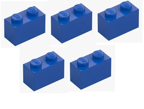 LEGO 5x Brick 1x2 Bright Blue Blue 3004 300423 Building Block New Basic Brick Brick