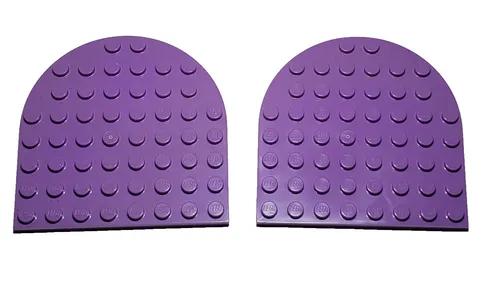 Lot Of 2 Medium Lavender Lego Part 41948 Plate Round 8x8 Rounded End