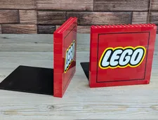 LEGO Bookend Book Ends (Set of 2) Red 5" x 5" Collectors Retired See Desc/Photos