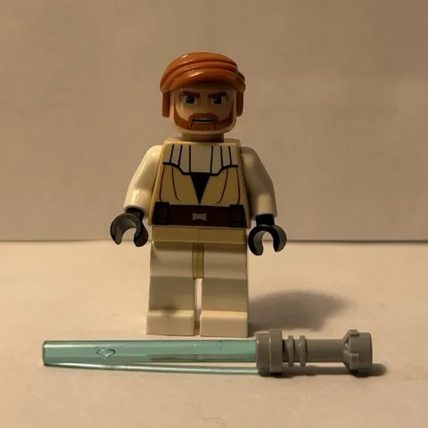 LEGO Star Wars Obi-Wan Kenobi Minifigure sw0197 w/ Blue Lightsaber Clone Wars