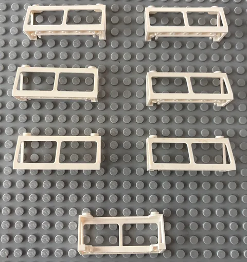 LEGO 7-piece White Windscreen 2 x 6 x 2 Train FREE SHIPPING
