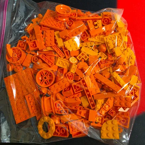 LEGO Bulk Building Bricks Lot Assorted Oranges 8Oz of Pieces      Orange1