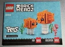 LEGO BRICK HEADZ Pets Goldfish 122 & 123 # 40442 Instructions Manual ONLY