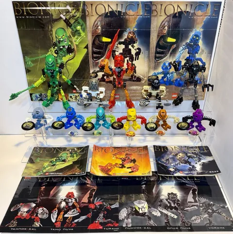 Lego Bionicle Lot 6 McDonalds Tohunga + Disks, 3 Toa Mata, & 2 Matoran Complete
