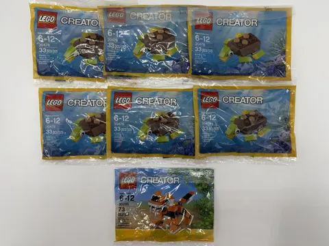 LEGO Creator Lot: 6x Happy Turtle (30476) + Tiger (30285) Polybags! NEW! SEALED!