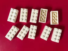 LEGO 2x4 WHITE BRICK (10 pieces) #3001 Dots Building Blocks Parts