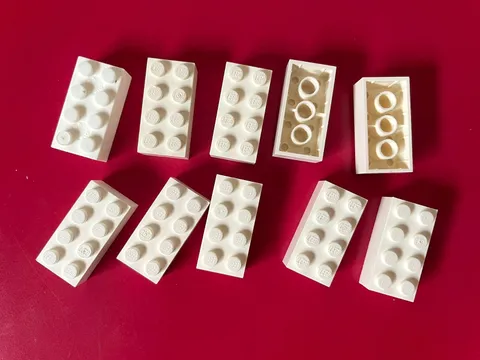 LEGO 2x4 WHITE BRICK (10 pieces) #3001 Dots Building Blocks Parts