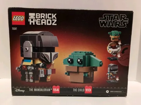 LEGO 75317 Star Wars: The Mandalorian & the Child Grogu Brick Headz 113 and 114