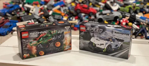 LEGO SPEED CHAMPIONS Koenigsegg Jesko 76900 and Technic Monster Jam Legend 42149