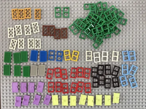LEGO  120+ piece lot window, shutters, lattice, pane FREE SHIPPING