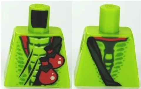 LEGO® Part 973pb1047 - Torso Ninjago Snake with Dark Green Belt and Red Vials