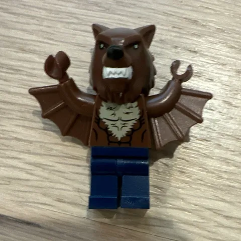 LEGO Werewolf Minifigure Brown Head w Bat Wings Winged Torso Dark Blue Legs