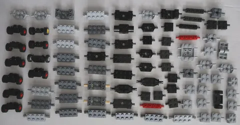 LEGO Axle Plates Blocks Lot for Wheels, over 80. 90's to 2010's. Many types.