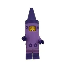 LEGO Movie 2 Minifigure Crayon Girl m CMF 71023 Purple Costume Student Teacher