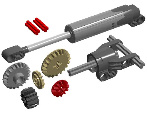 Lego LINEAR ACTUATOR Kit (technic,cylinder,piston,bracket,robot,power,functions)