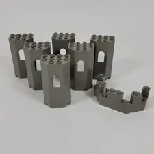 6X LEGO Castle DARK GREY Turret Wall Top Panel Window Part Lot 30246 6066