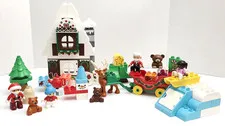 LEGO DUPLO Christmas Parts Lot Santa Gingerbread House Holiday Mixed Part Bundle