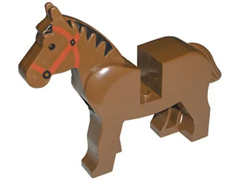 LEGO® Part 4493c01pb01 - Horse with Black Eyes