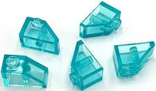 Lego 5 New Trans-Light Blue Transparent Slopes Sloped 45 2 x 1 Part