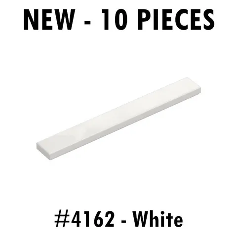 Lego Tile 1x8 (4162/40929) White - New - 10 pieces